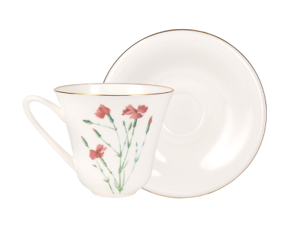 Чашка с блюдцем чайная форма Сад рисунок Гвоздика арт. 81.26756.00.1, 