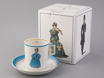 Чашка с блюдцем чайная 220 мл форма Гербовая рисунок Modes de Paris 1836 арт. 81.25417.00.1