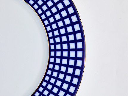 Сервиз столовый на 6 персон 21 предмет, форма Европейская, рисунок Кобальтовая клетка, арт. 81.11329.00.1