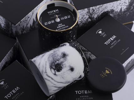 Свеча ароматическая в подарочной упаковке, рисунок Тотем. Медведь аромат Черный перец арт. 81.31597.00.1, 