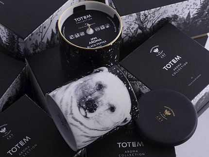 Свеча ароматическая в подарочной упаковке, рисунок Тотем. Медведь аромат Черный перец арт. 81.31597.00.1