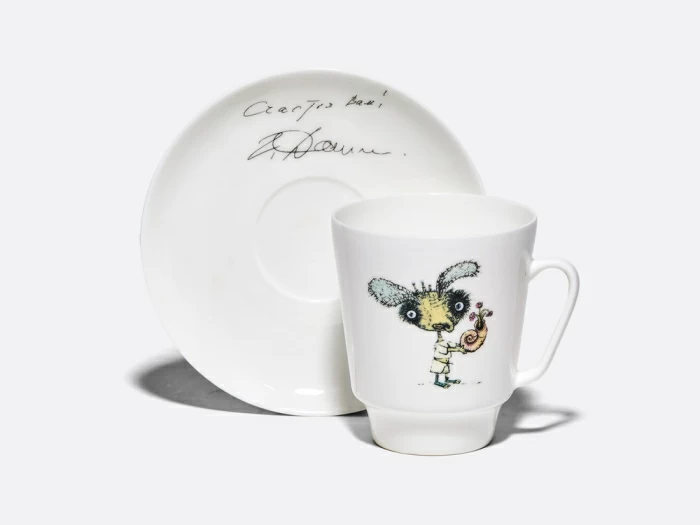 Чашка с блюдцем форма Майская рисунок Фитюлька. Автор идеи Георгий Данелия арт. 81.34354.00.1, 