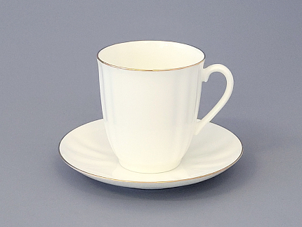 Чашка с блюдцем кофейная 176 мл, форма Ветерок, рисунок Золотой кантик арт. 81.13630.00.1