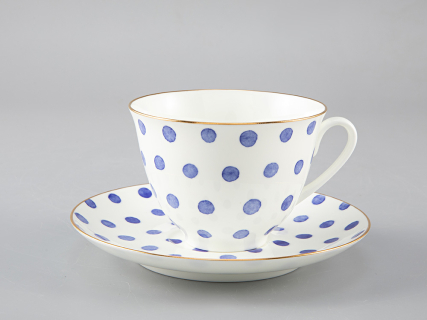 Чашка с блюдцем чайная форма Весенняя рисунок Polka dot арт. 81.28727.00.1, 