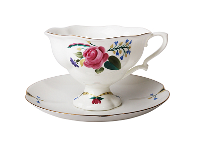Чашка с блюдцем чайная 220 мл форма Наташа рисунок Невеста арт. 81.14360.00.1