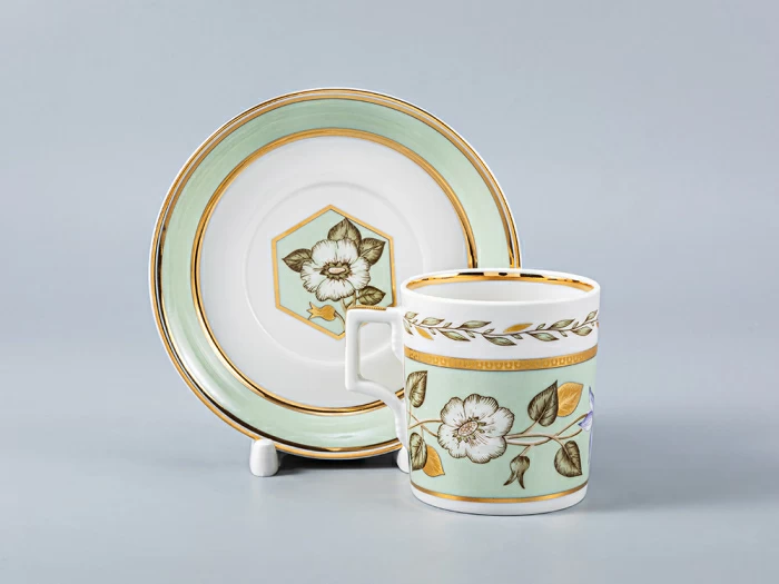 Чашка с блюдцем чайная 220 мл форма Гербовая рисунок Нефритовый фон 2 арт. 81.20826.00.1, 