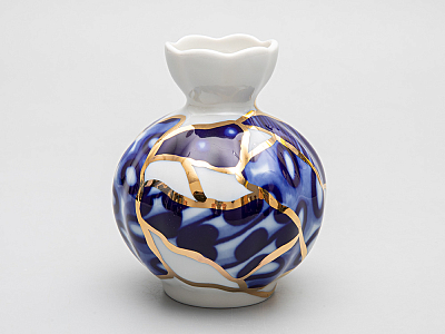 Ваза для цветов форма Тюльпан рисунок Байкал, арт. 80.37273.00.1