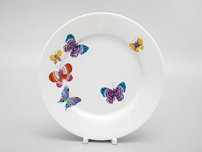 Тарелка мелкая 250 мм форма Европейская рисунок Шафрановые бабочки, арт. 80.39490.00.1, 