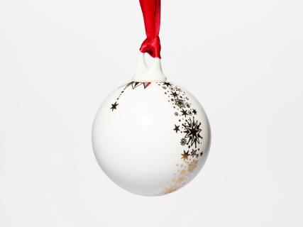 Елочная игрушка в подарочной упаковке, форма Шар с елкой, рисунок Звездопад, арт. 81.33931.00.1, 