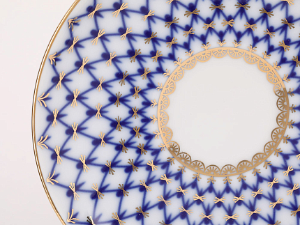 Чашка с блюдцем чайная форма Весенняя рисунок Кобальтовая сетка 250 мл арт. 81.19918.00.1