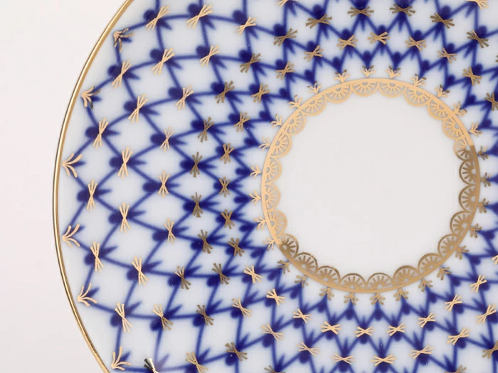 Чашка с блюдцем чайная форма Весенняя рисунок Кобальтовая сетка 250 мл арт. 81.19918.00.1, 