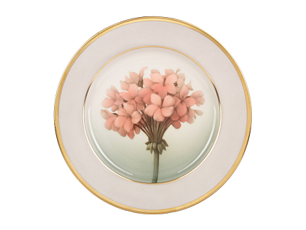 Тарелка мелкая 270 мм форма Гладкая рисунок Герань №3 арт. 80.88958.00.1