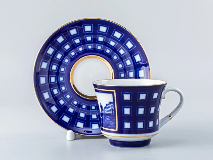 Чашка с блюдцем чайная 220 мл форма Банкетная рисунок Старо-Калинкин мост арт. 81.16036.00.1, 