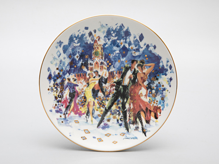 Декоративная тарелка 195 мм форма Эллипс рисунок Танго на Красной площади 2 арт. 80.39850.00.1, 