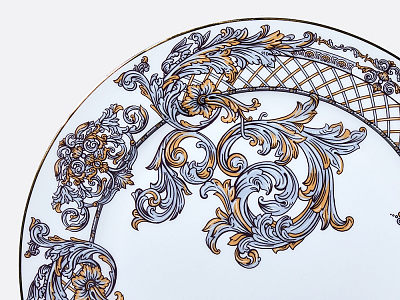 Блюдо круглое 300 мм в подарочной упаковке, форма Стандартная 2, рисунок Барокко, арт. 81.34919.00.1