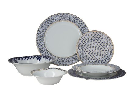 Сервиз столовый форма Европейская 2 рисунок Саламандра-2, 6 персон 22 предметов, арт. 81.27435.00.1, 