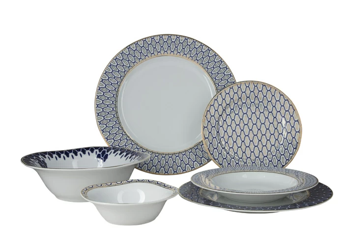 Сервиз столовый форма Европейская 2 рисунок Саламандра-2, 6 персон 22 предметов, арт. 81.27435.00.1, 