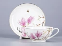 Чашка с блюдцем чайная 300мл, форма Купольная, рисунок Магнолия, арт 81.29660.00.1, 