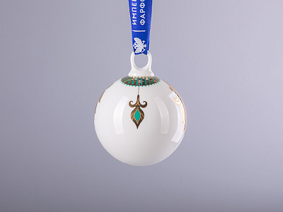 Подарочный набор из 3 елочных шаров форма Шар с петелькой 80 мм рисунок Рождественские узоры арт. 81.30683.00.1