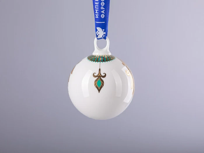 Подарочный набор из 3 елочных шаров форма Шар с петелькой 80 мм рисунок Рождественские узоры арт. 81.30683.00.1, 