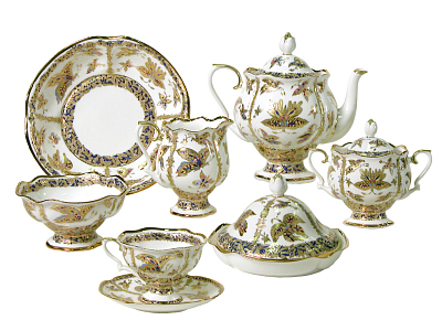 Сервиз чайный форма Наташа рисунок Фантастические бабочки 6 персон 30 предметов арт. 81.15141.00.1