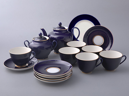 Сервиз чайный 20 предметов на 6 персон, форма Весенняя, рисунок Ночка, арт 81.11164.07.1