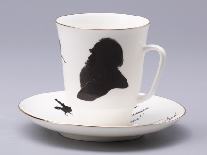 Чашка с блюдцем 165 мл форма Майская рисунок Русские писатели Толстой, арт. 81.31159.00.1, 