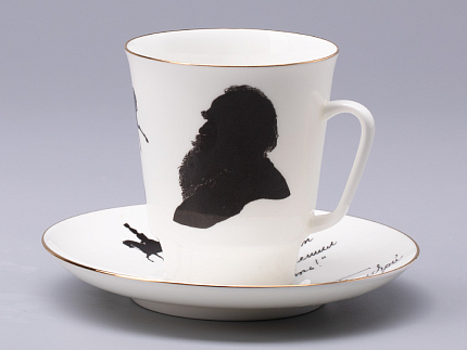 Чашка с блюдцем 165 мл форма Майская рисунок Русские писатели Толстой, арт. 81.31159.00.1