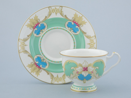 Чашка с блюдцем чайная 240 мл форма Айседора рисунок Аквамарин арт. 81.30907.00.1, 