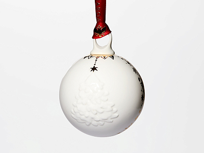 Елочная игрушка в подарочной упаковке, форма Шар с елкой, рисунок Звездопад, арт. 81.33931.00.1