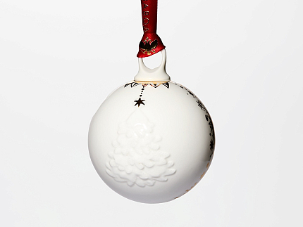 Елочная игрушка в подарочной упаковке, форма Шар с елкой, рисунок Звездопад, арт. 81.33931.00.1