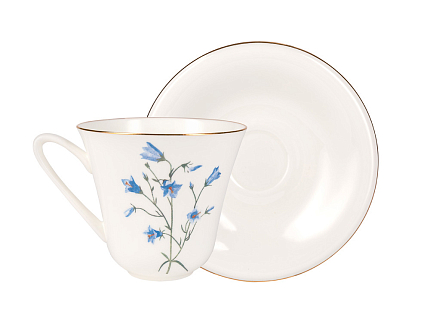 Чашка с блюдцем чайная форма Сад рисунок Колокольчик арт. 81.26757.00.1