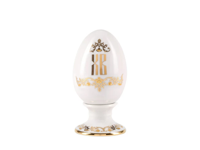 Яйцо пасхальное на подставке форма Нева рисунок ХВ (вензель) арт. 80.99313.00.1, 
