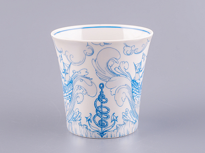 Бокал с блюдцем 360 мл форма Ленинградский рисунок Бригантина арт. 81.11000.00.1