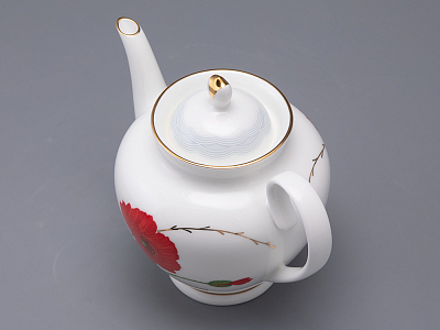 Сервиз чайный форма Весенняя 2 рисунок Маки на 6 персон 14 предметов, арт. 81.34140.00.1