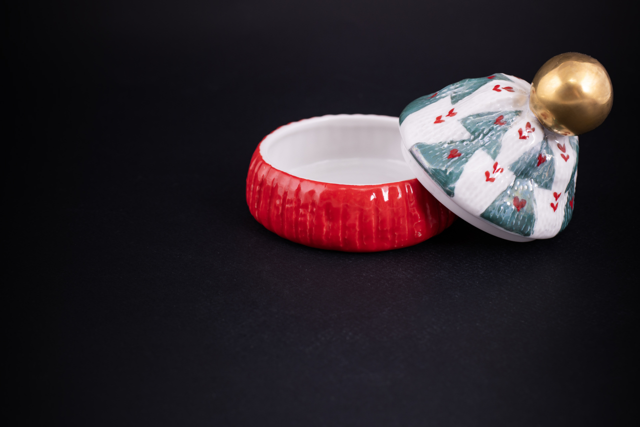 Шкатулка Детская шапочка, рисунок Ёлки, арт 60.16410.00.1, 