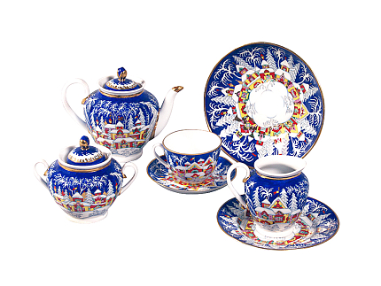 Сервиз чайный форма Весенняя рисунок Зимняя сказка, 6 персон 20 предметов арт. 81.20881.00.1