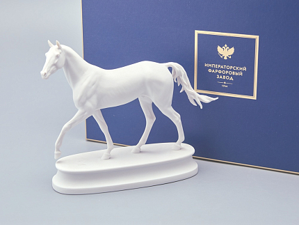 Скульптура в подарочной упаковке, форма Конь Ахалтекинский, рисунок Белый, арт. 81.18627.00.1