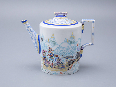 Чайник заварочный, форма Гербовая, рисунок Зимние забавы арт. 80.07795.00.1