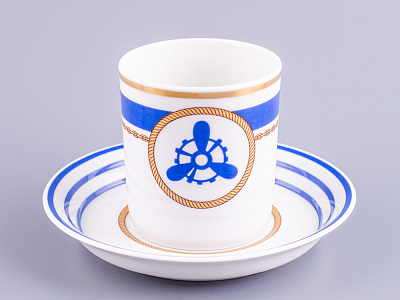 Чашка с блюдцем чайная 220 мл форма Гербовая рисунок Кают-компания № 4 арт. 81.24033.00.1