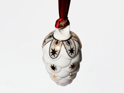 Елочная игрушка в подарочной упаковке форма Шишка рисунок Рождество, арт 81.33933.00.1, 