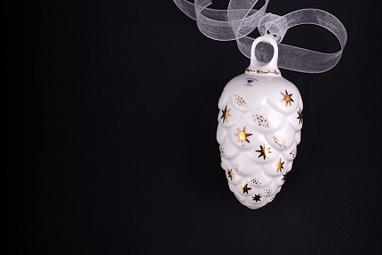 Елочная игрушка Шишка, рисунок Звездочки, арт 60.21177.00.1