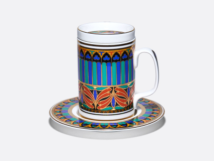 Бокал с блюдцем и крышкой 390 мл в подарочной упаковке, форма Топ, рисунок Готический 10, арт. 81.34169.00.1, 