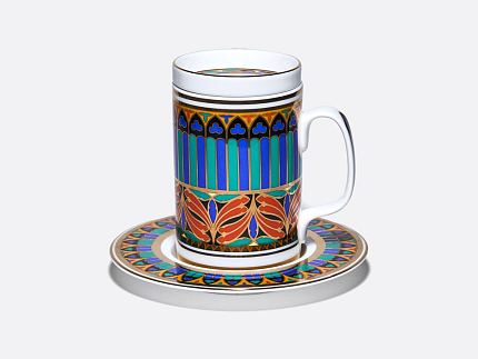 Бокал с блюдцем и крышкой 390 мл в подарочной упаковке, форма Топ, рисунок Готический 10, арт. 81.34169.00.1