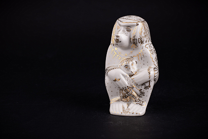 Скульптура Павиан с детенышем, Золотой, арт 62.09290.00.1