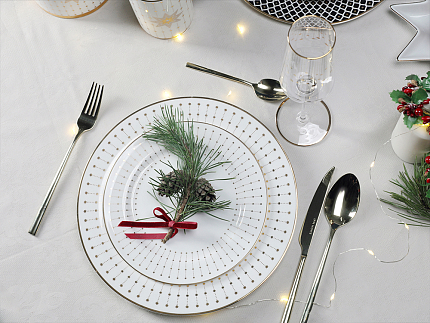 Тарелка плоская 200 мм форма Стандартная 2 рисунок Азур золотой арт. 80.93401.00.1