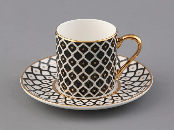 Чашка с блюдцем кофейная 115 мл., форма Идиллия, рисунок Неро 2, арт. 81.32142.00.1, 