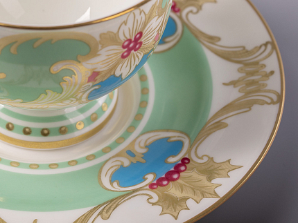 Чашка с блюдцем чайная 240 мл форма Айседора рисунок Аквамарин арт. 81.30907.00.1