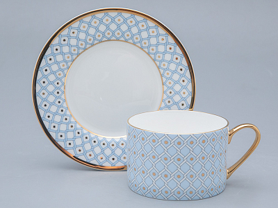 Чашка с блюдцем 250 мл форма Идиллия рисунок Азур 2 арт. 81.26829.00.1