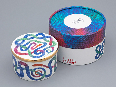 Шкатулка в подарочной упаковке, форма Идиллия, рисунок Лунный змей, арт. 81.32800.00.1